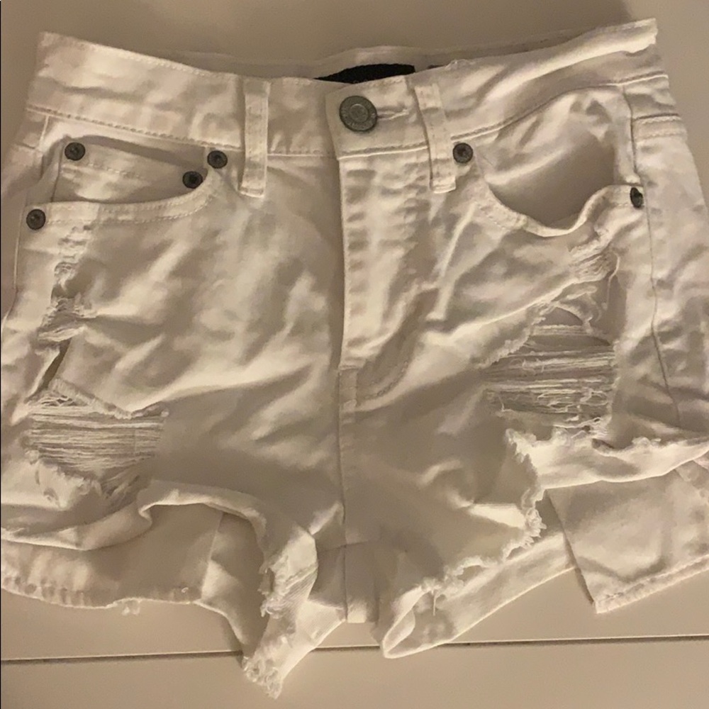 White Aéropostale jean shorts.